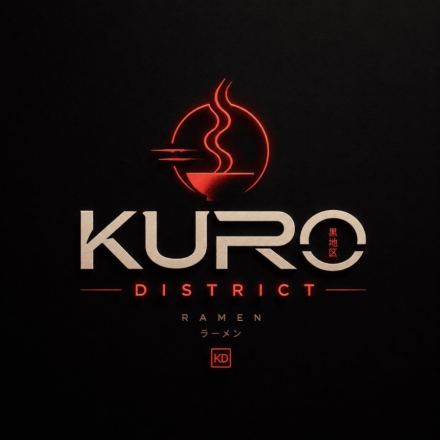 Kuro District ramen logo design