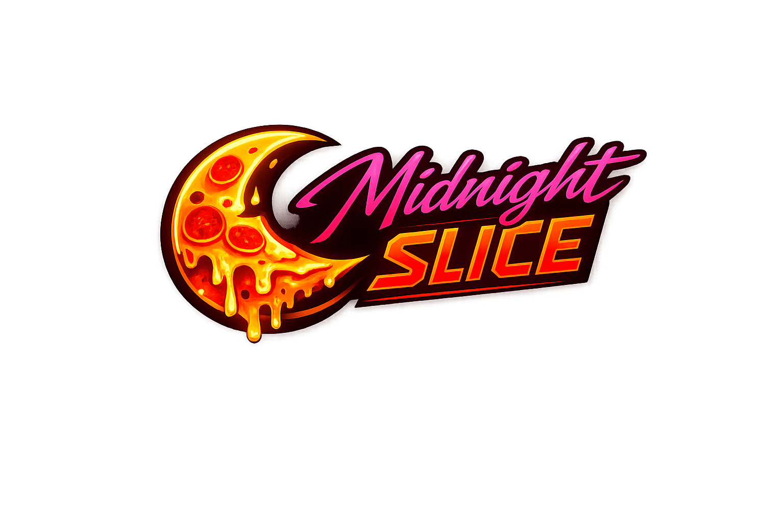 Midnight Slice pizza logo design