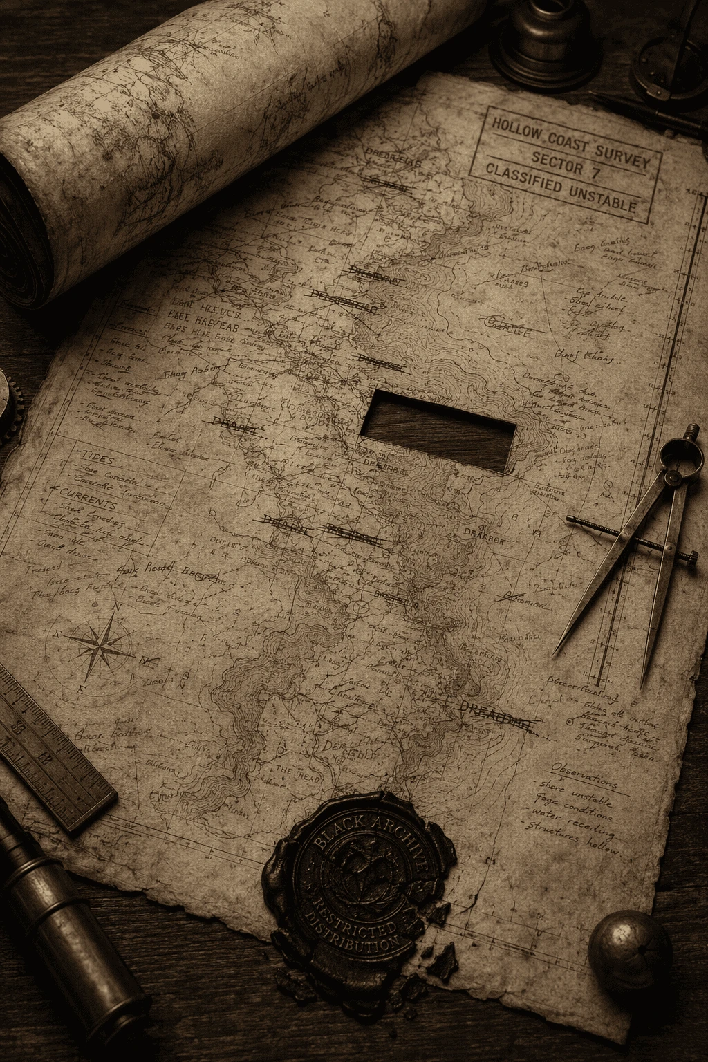 The Hollow Coast map fragment from The Veyra Scholarium